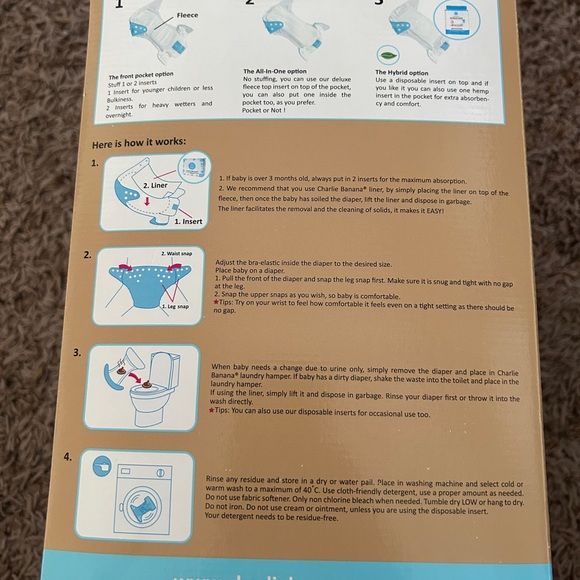 Charlie Banana Pastel Cloth Diaper Set - Picture 3 of 5